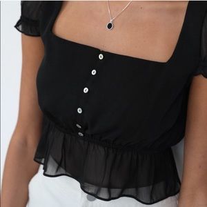 Oak + Fort Blouse Crop Top in XS